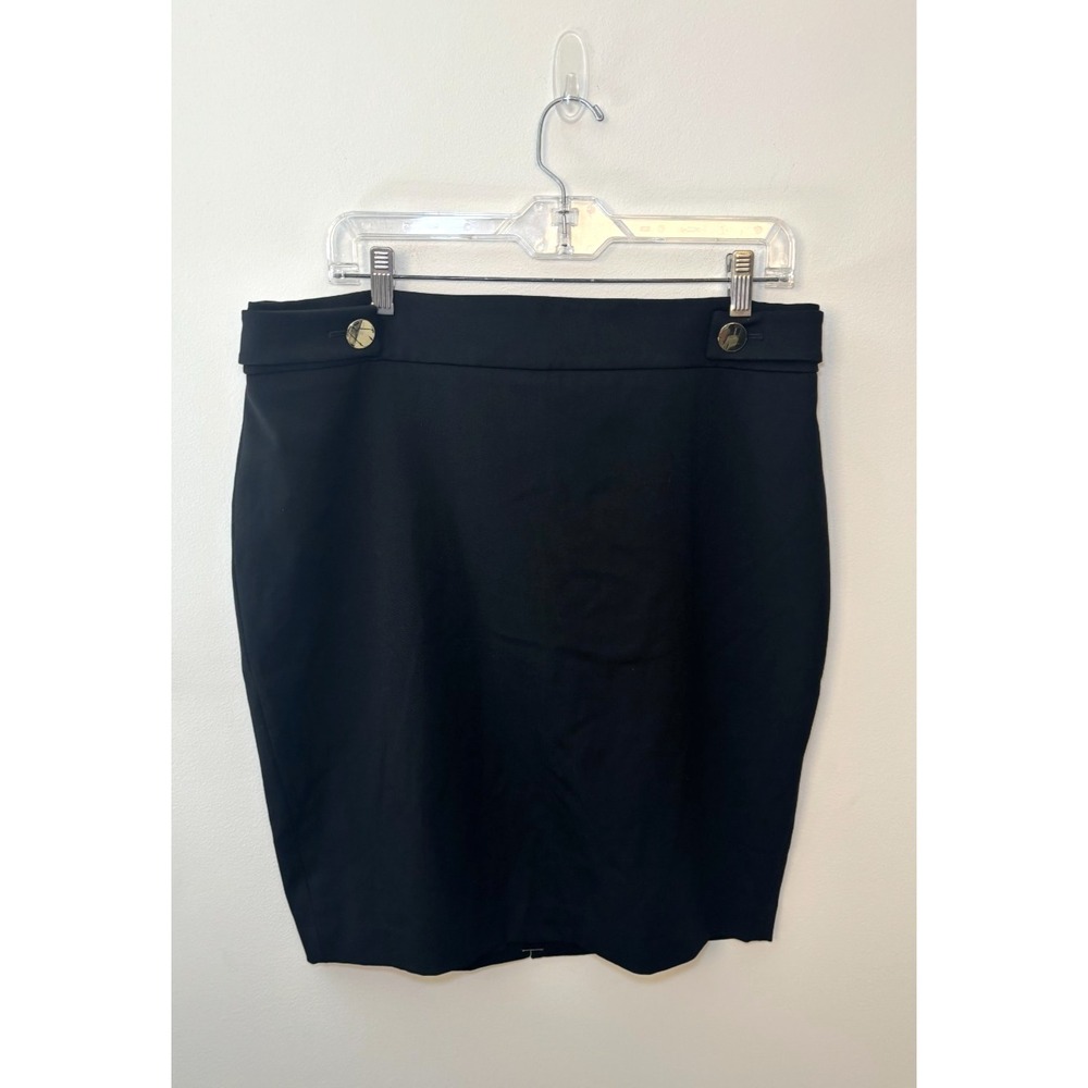 Express Black Pencil Skirt Size 14 New Gold‎ Accent